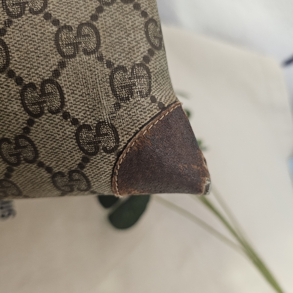 Gucci Beige and Brown Tote Bag with Red and Green Straps GUC - Picture 14 of 16